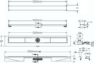 Душевой лоток Berges Wasserhaus C1 Brise 090130 50 Матовый хром